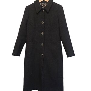 J.Crew Tweed Lady Day Topcoat in black.